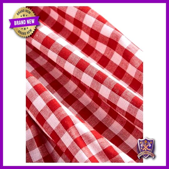 Plaid Cami Dress Spaghetti Strap Ruffle Hem Button Front Casual Chic - Picture 4 of 4